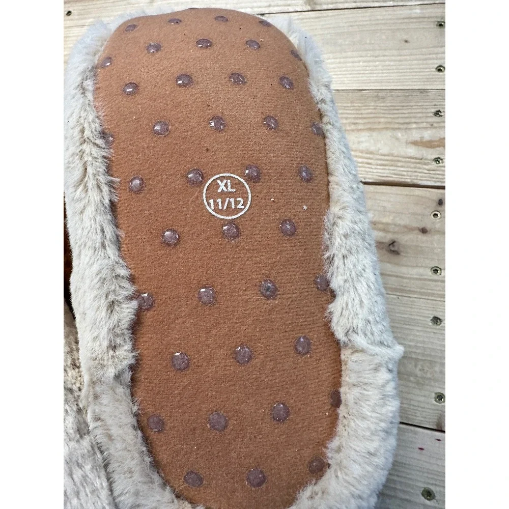 Cat & Jack Kids Puppy Dog Faux Fur‎ Bootie Slippers Tan Brown XL 11/12 NWT
